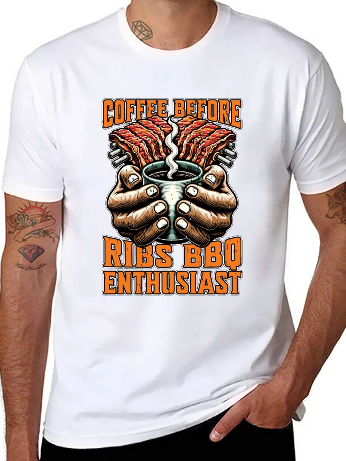 Coffee Before Ribs BBQ Enthusiast T-Shirt
