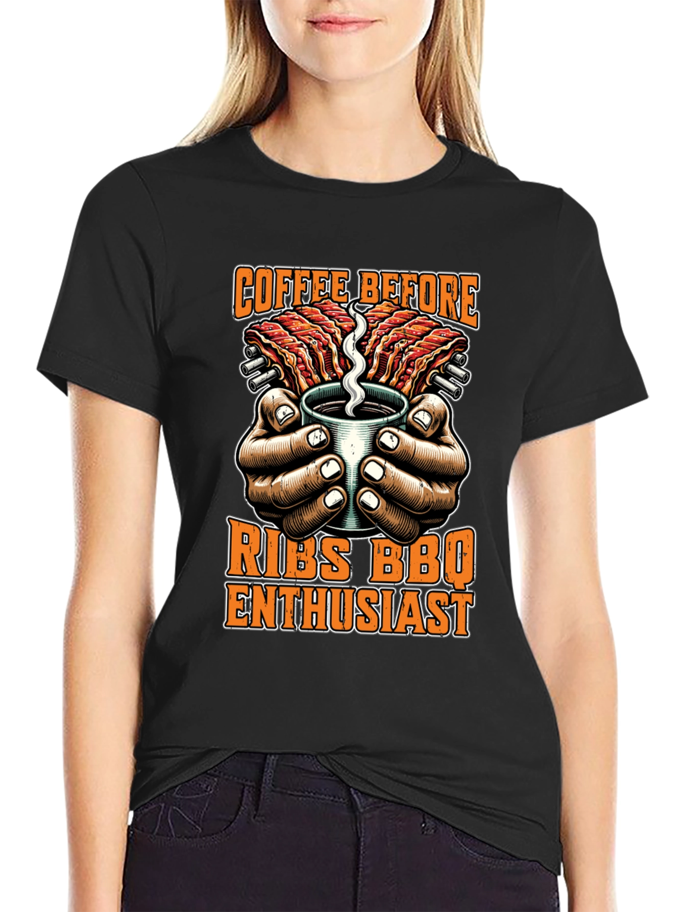 Coffee Before Ribs BBQ Enthusiast T-Shirt