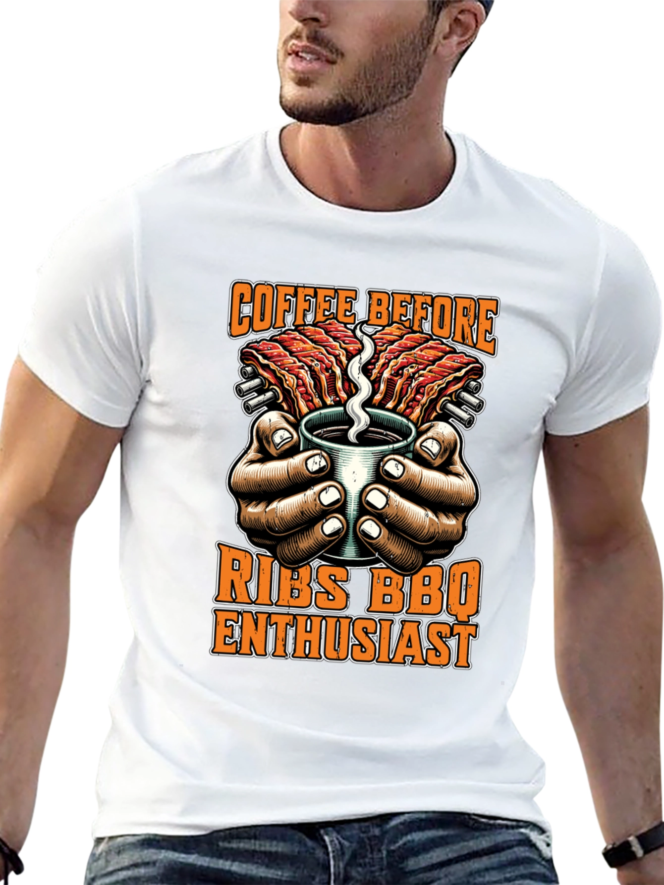 Coffee Before Ribs BBQ Enthusiast T-Shirt