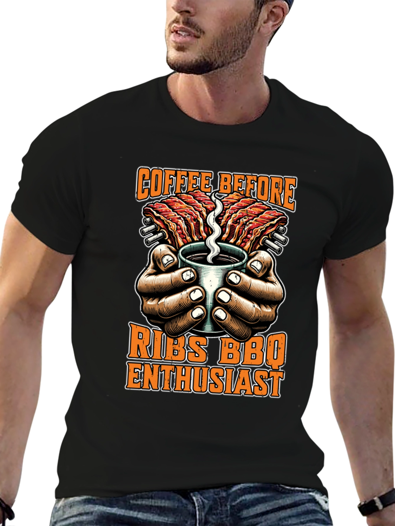 Coffee Before Ribs BBQ Enthusiast T-Shirt