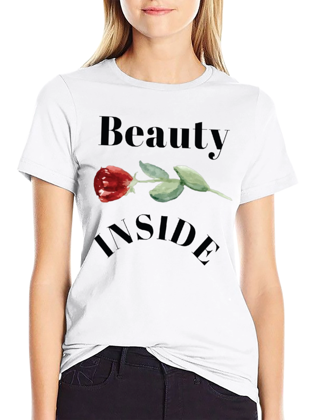 Beauty Inside Rose Graphic T-Shirt