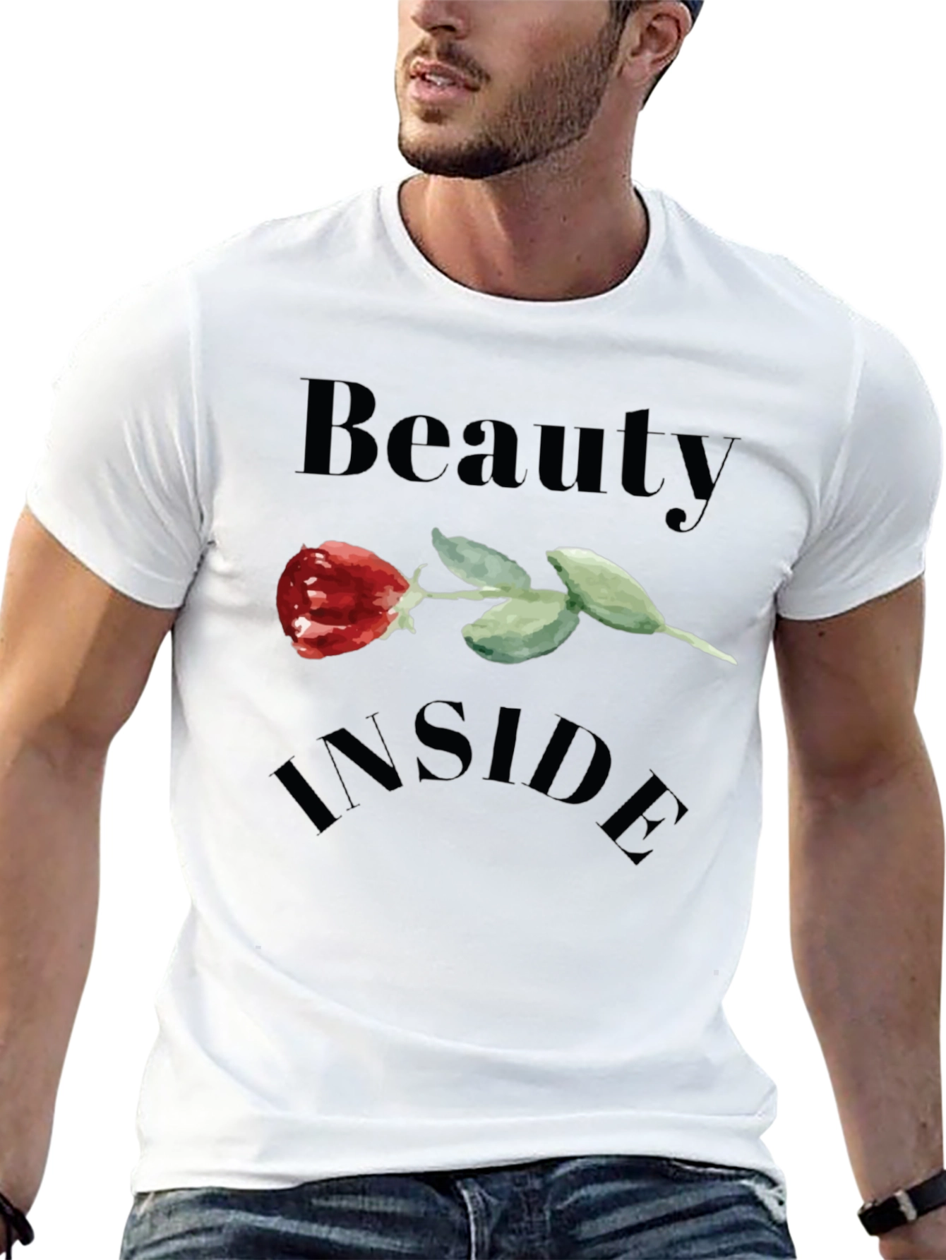 Beauty Inside Rose Graphic T-Shirt