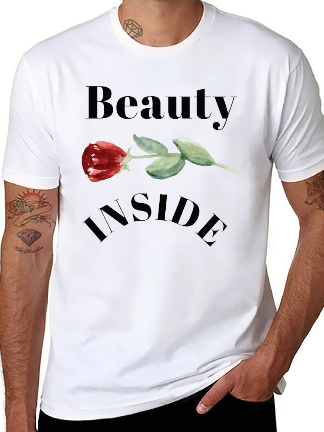 Beauty Inside Rose Graphic T-Shirt
