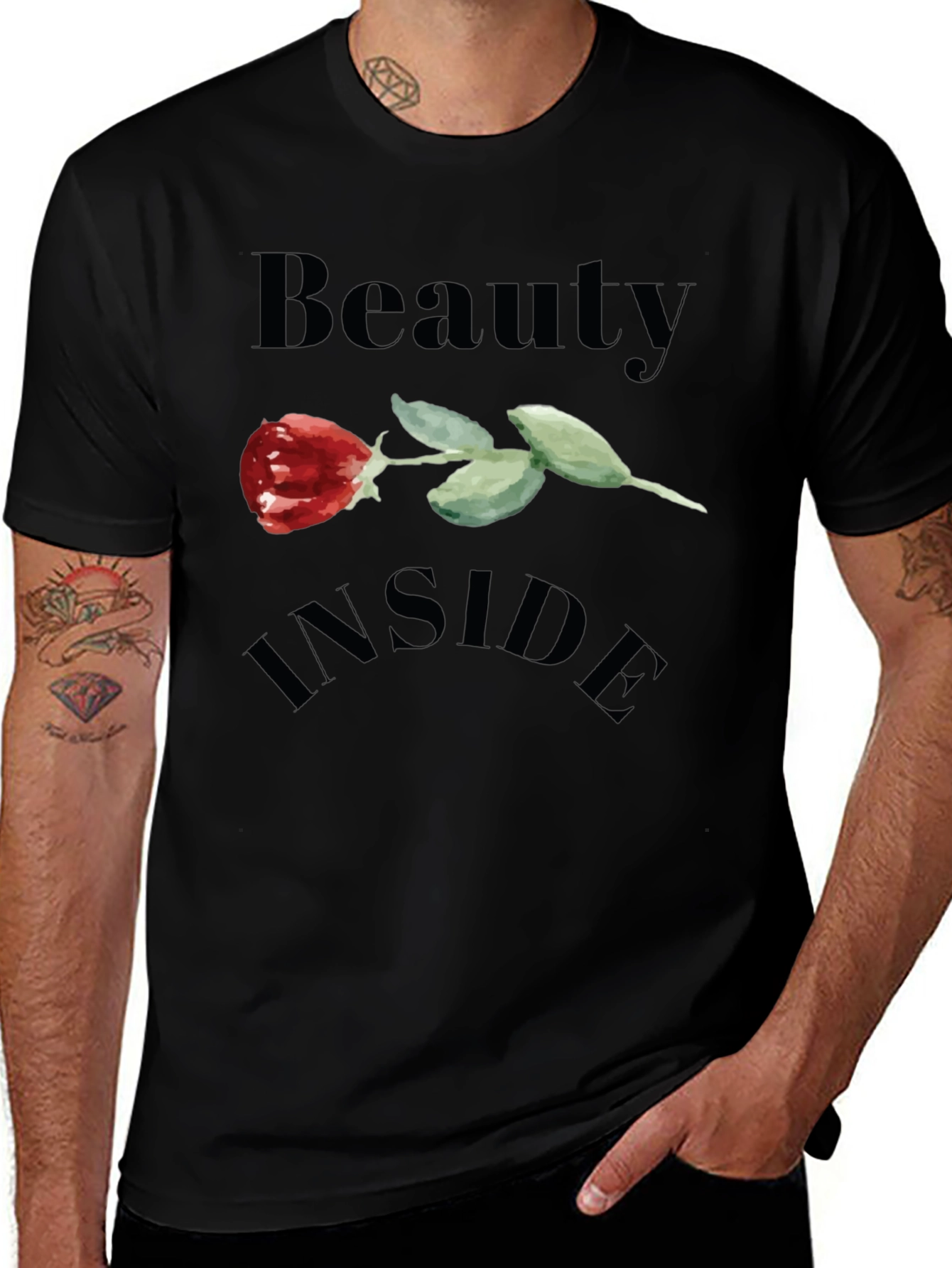 Beauty Inside Rose Graphic T-Shirt