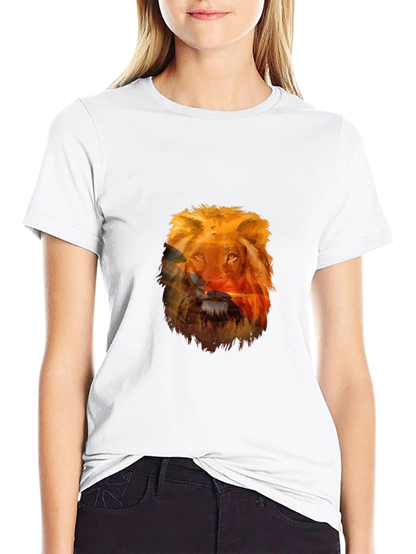 Lion Graphic Black T-Shirt