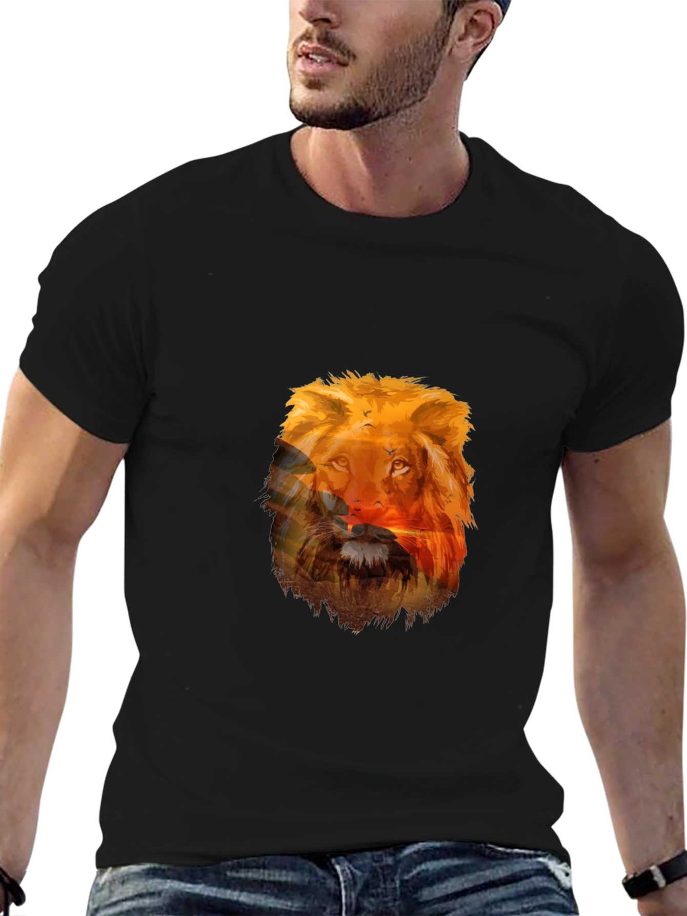 Lion Graphic Black T-Shirt