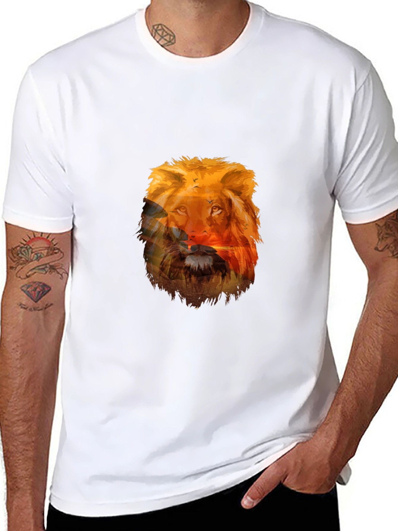 Lion Graphic Black T-Shirt