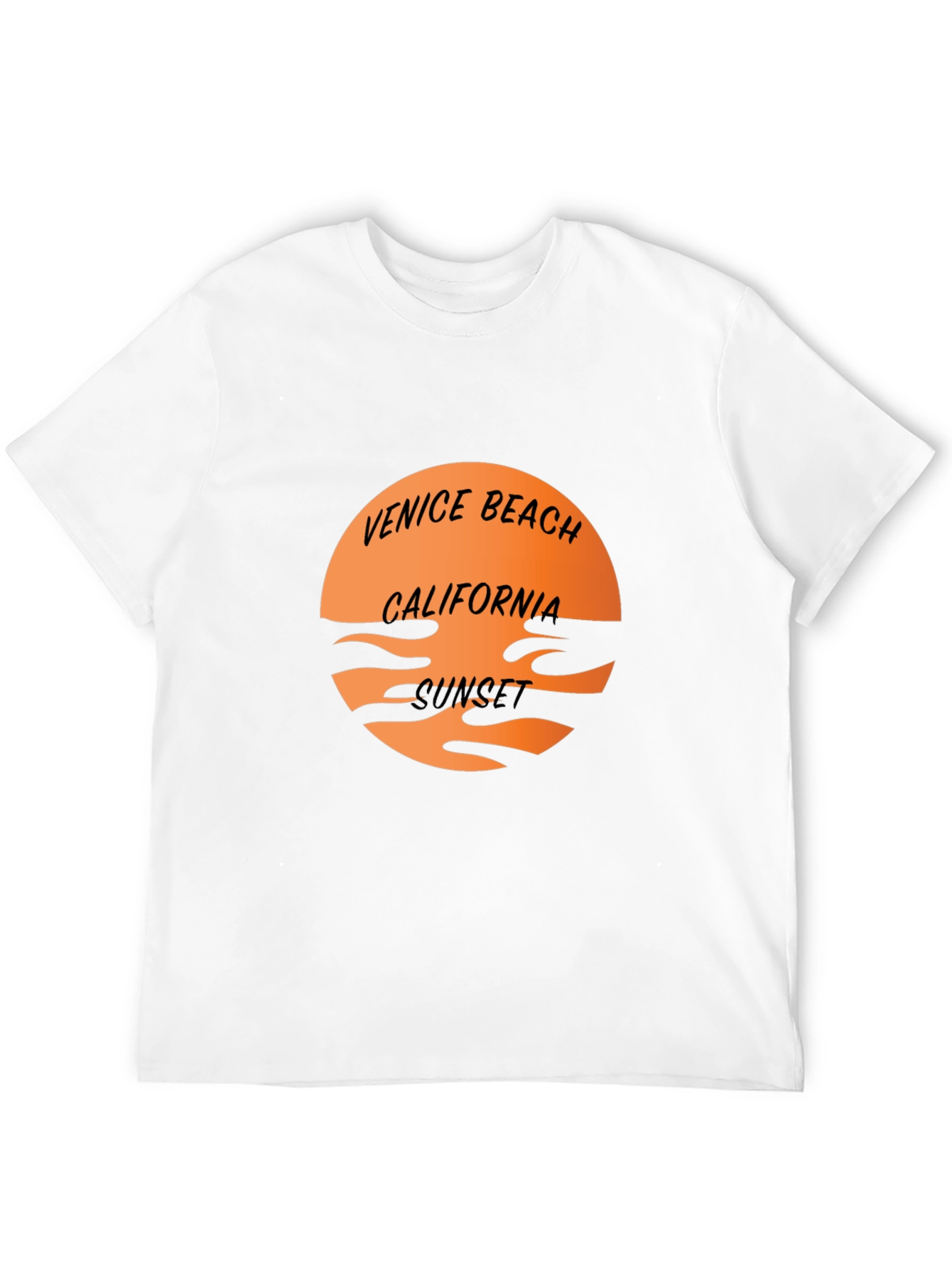 Venice Beach California Sunset Black T-Shirt