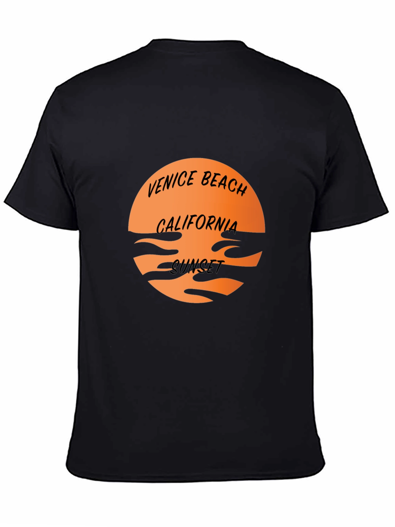 Venice Beach California Sunset Black T-Shirt