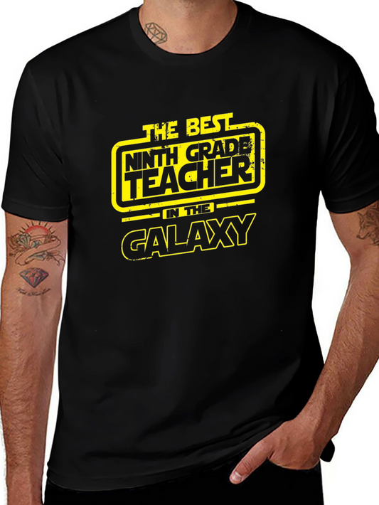 Best 9th Grade Teacher in Galaxy Black T-Shirt