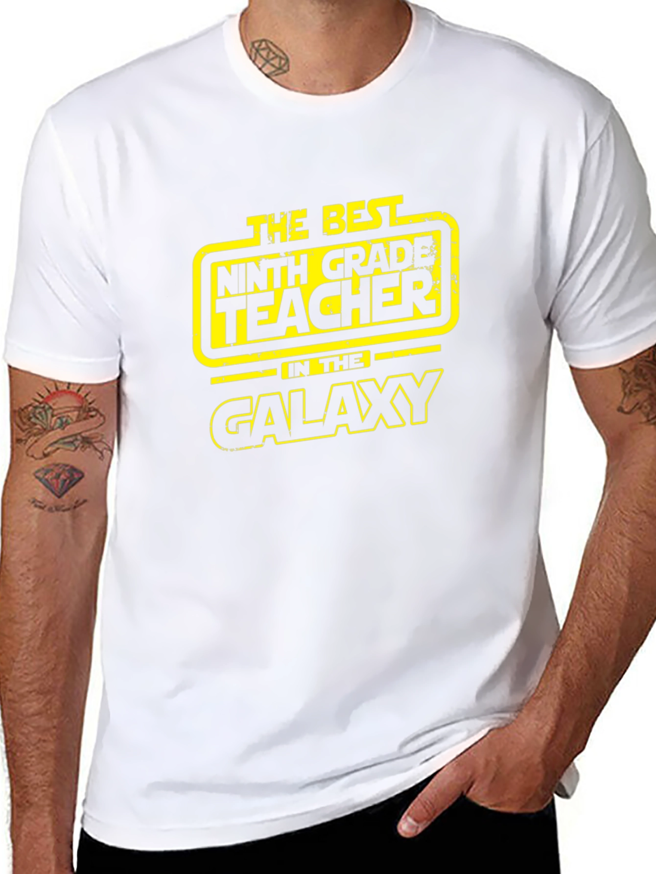 Best 9th Grade Teacher in Galaxy Black T-Shirt