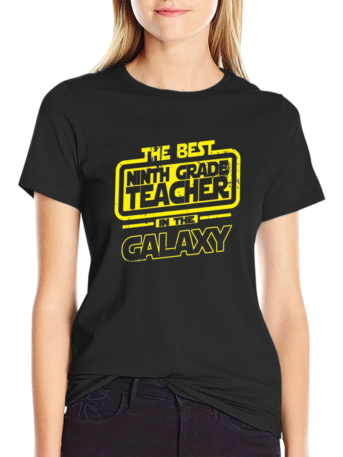 Best 9th Grade Teacher in Galaxy Black T-Shirt
