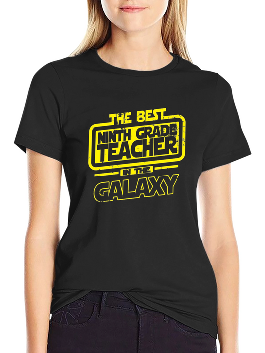 Best 9th Grade Teacher in Galaxy Black T-Shirt