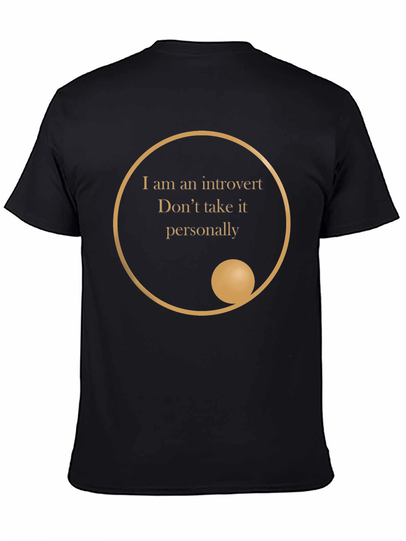 Introvert Statement T-Shirt - Black Crew Neck Tee