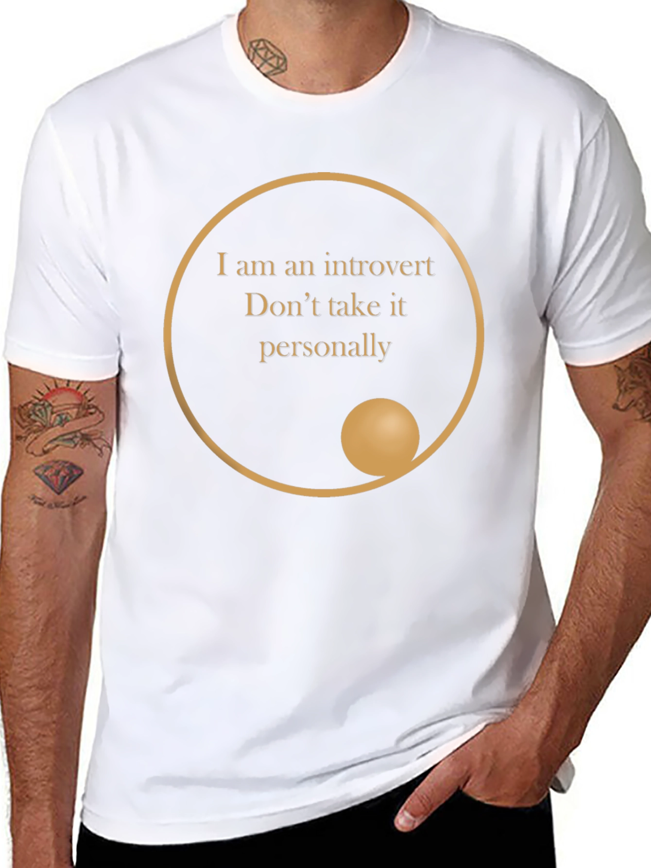 Introvert Statement T-Shirt - Black Crew Neck Tee