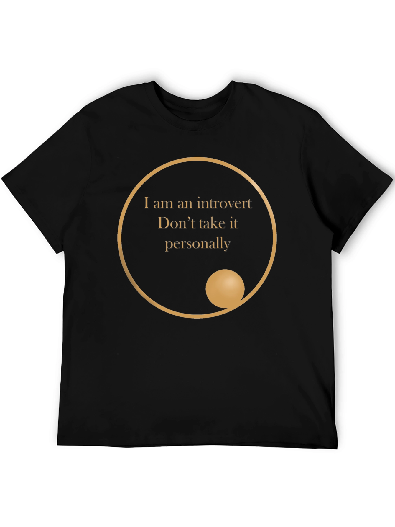 Introvert Statement T-Shirt - Black Crew Neck Tee
