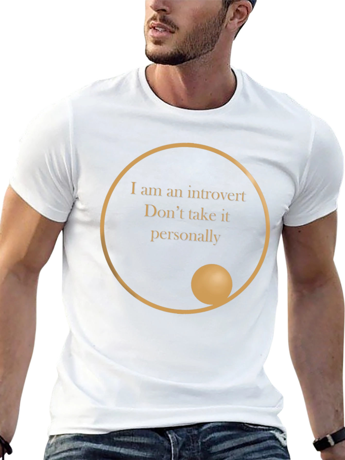 Introvert Statement T-Shirt - Black Crew Neck Tee