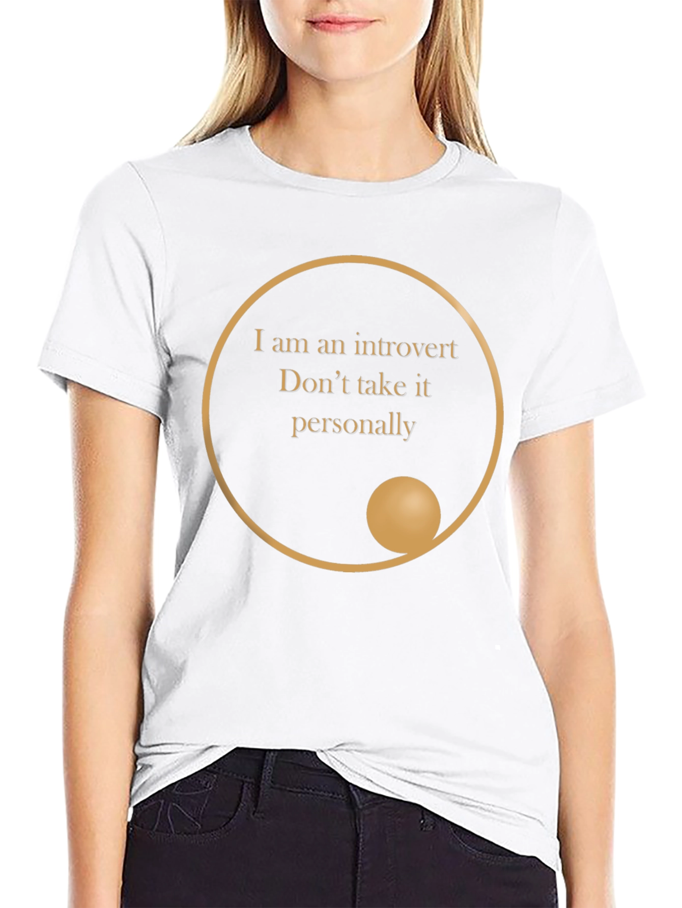 Introvert Statement T-Shirt - Black Crew Neck Tee