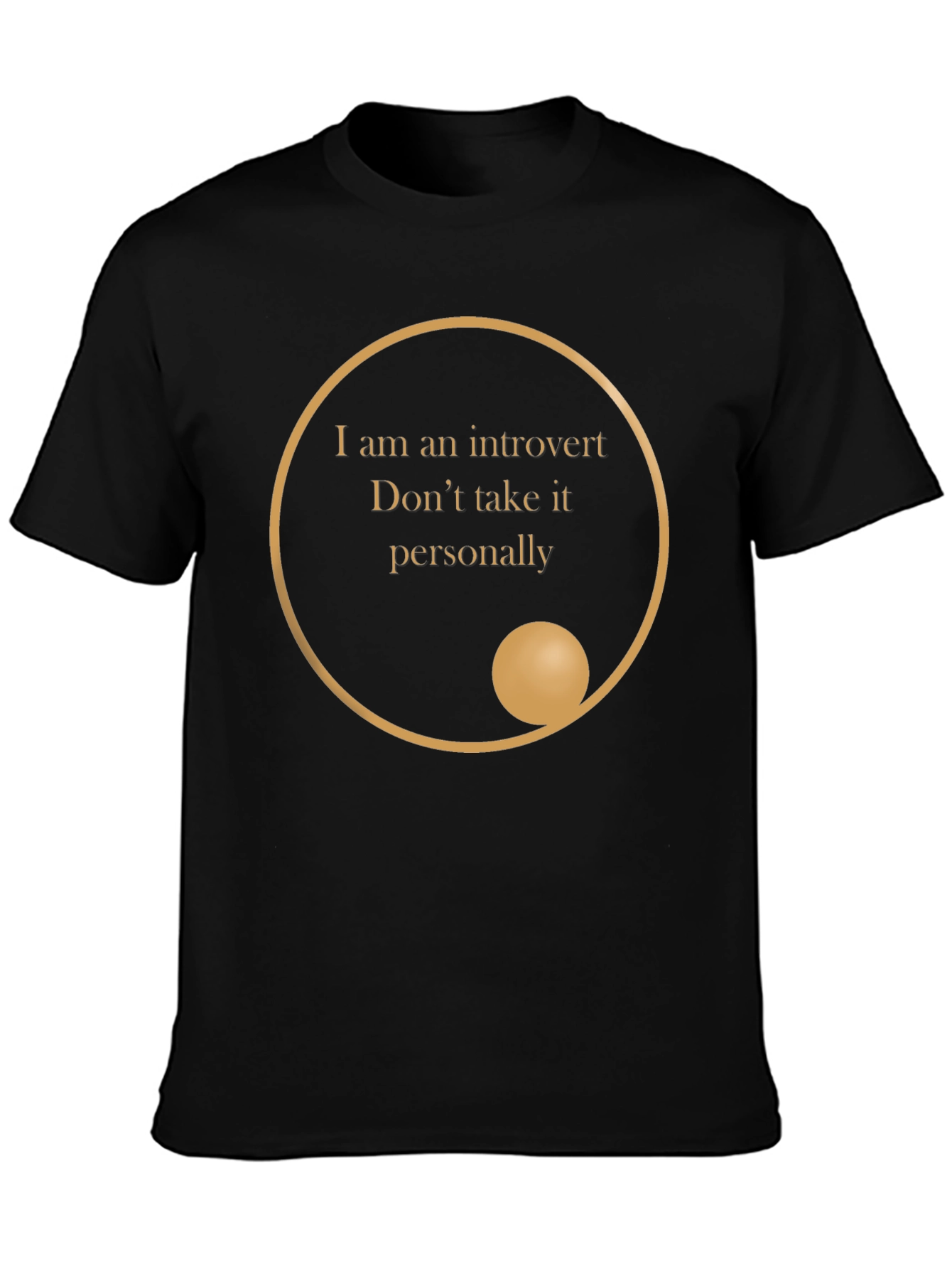 Introvert Statement T-Shirt - Black Crew Neck Tee