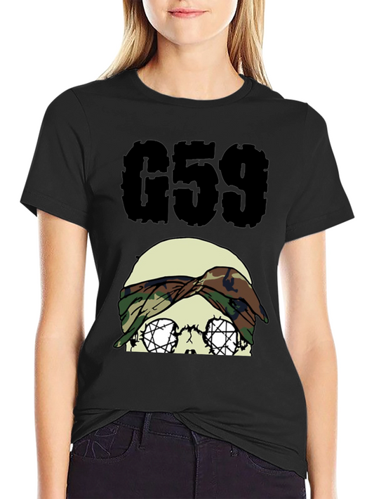 G59 Skull Camo Headband Black Graphic Tee
