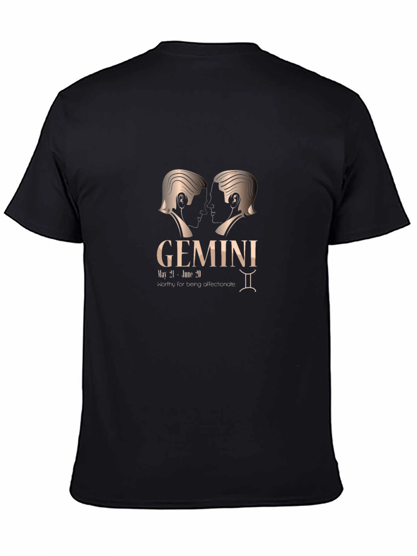 Gemini Zodiac Black Graphic T-Shirt