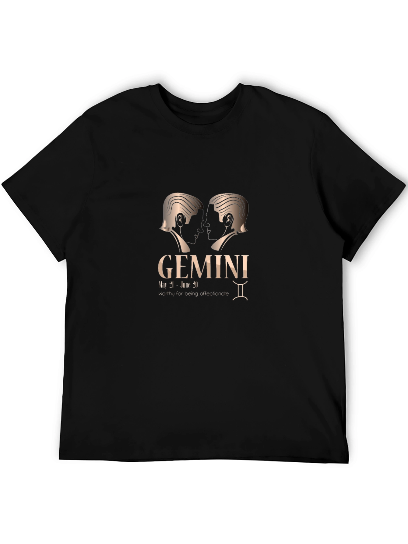 Gemini Zodiac Black Graphic T-Shirt