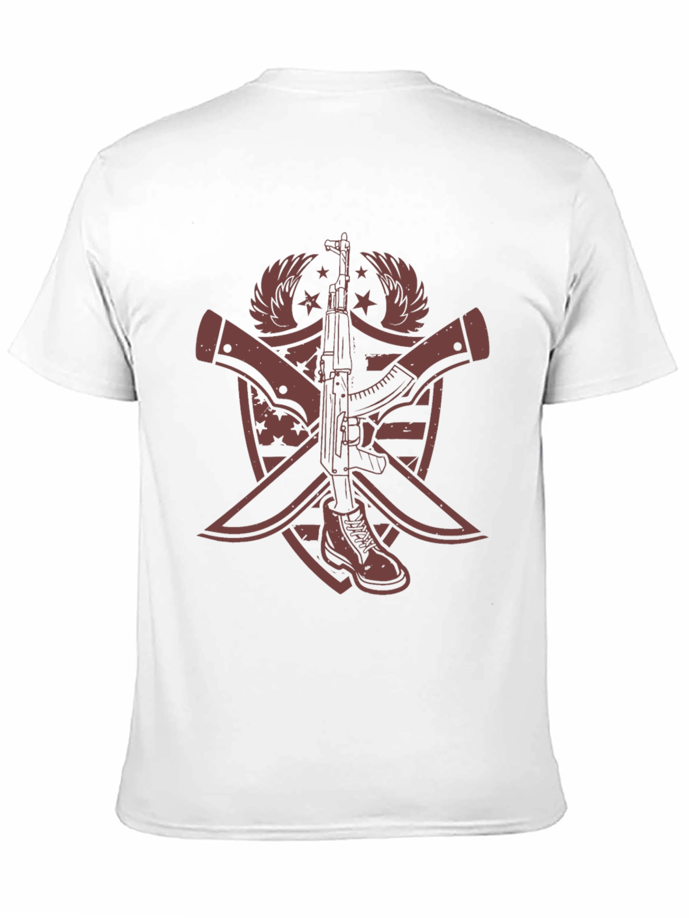 Graphic Print AK-47 & Boot T-Shirt