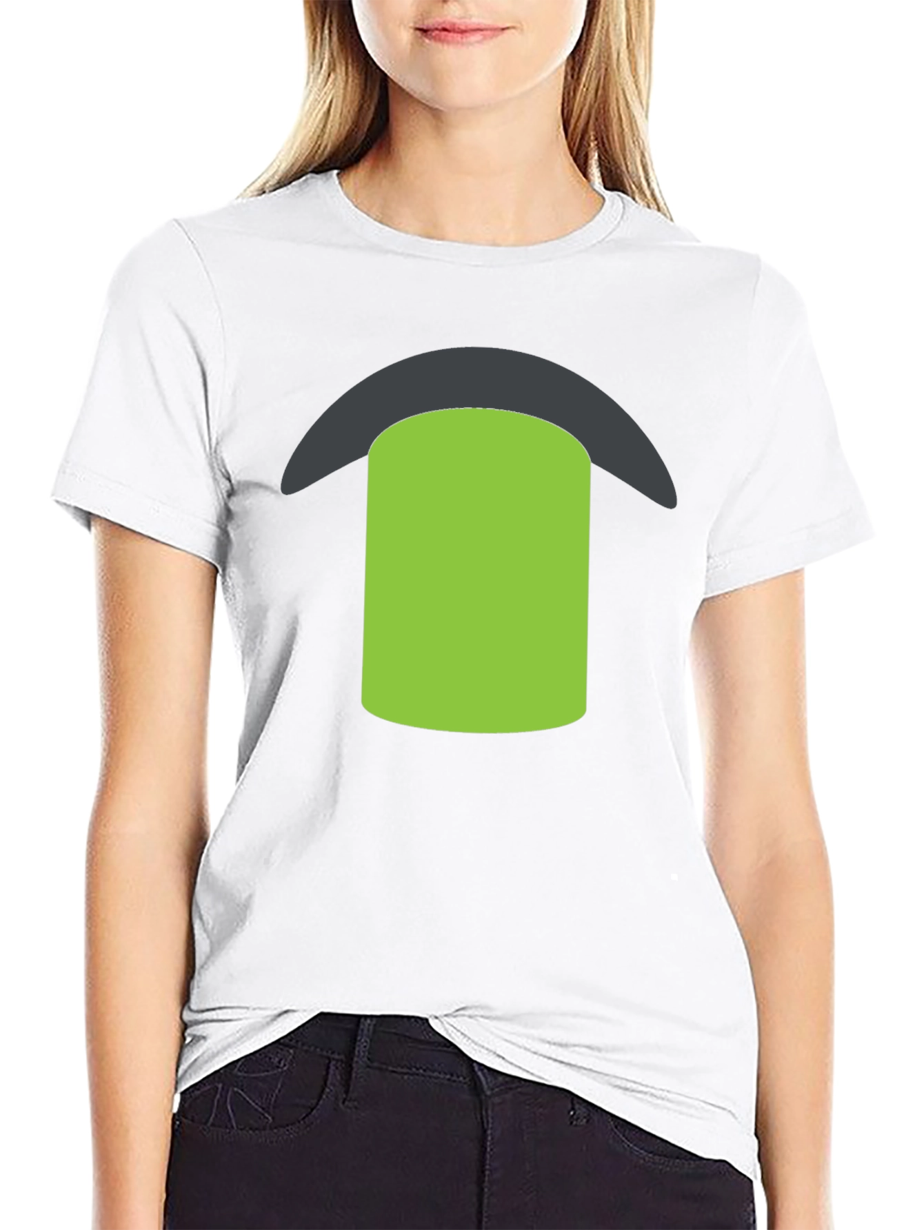 Black Tee with Green & Gray Graphic