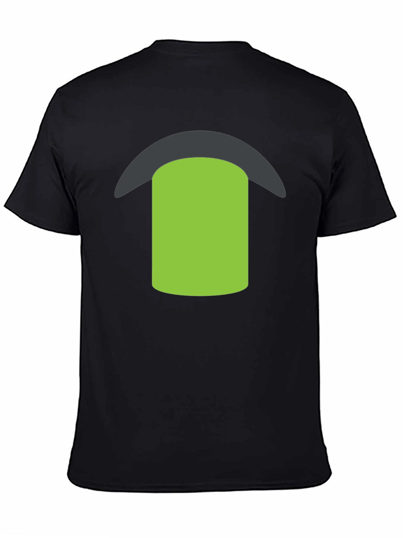Black Tee with Green & Gray Graphic