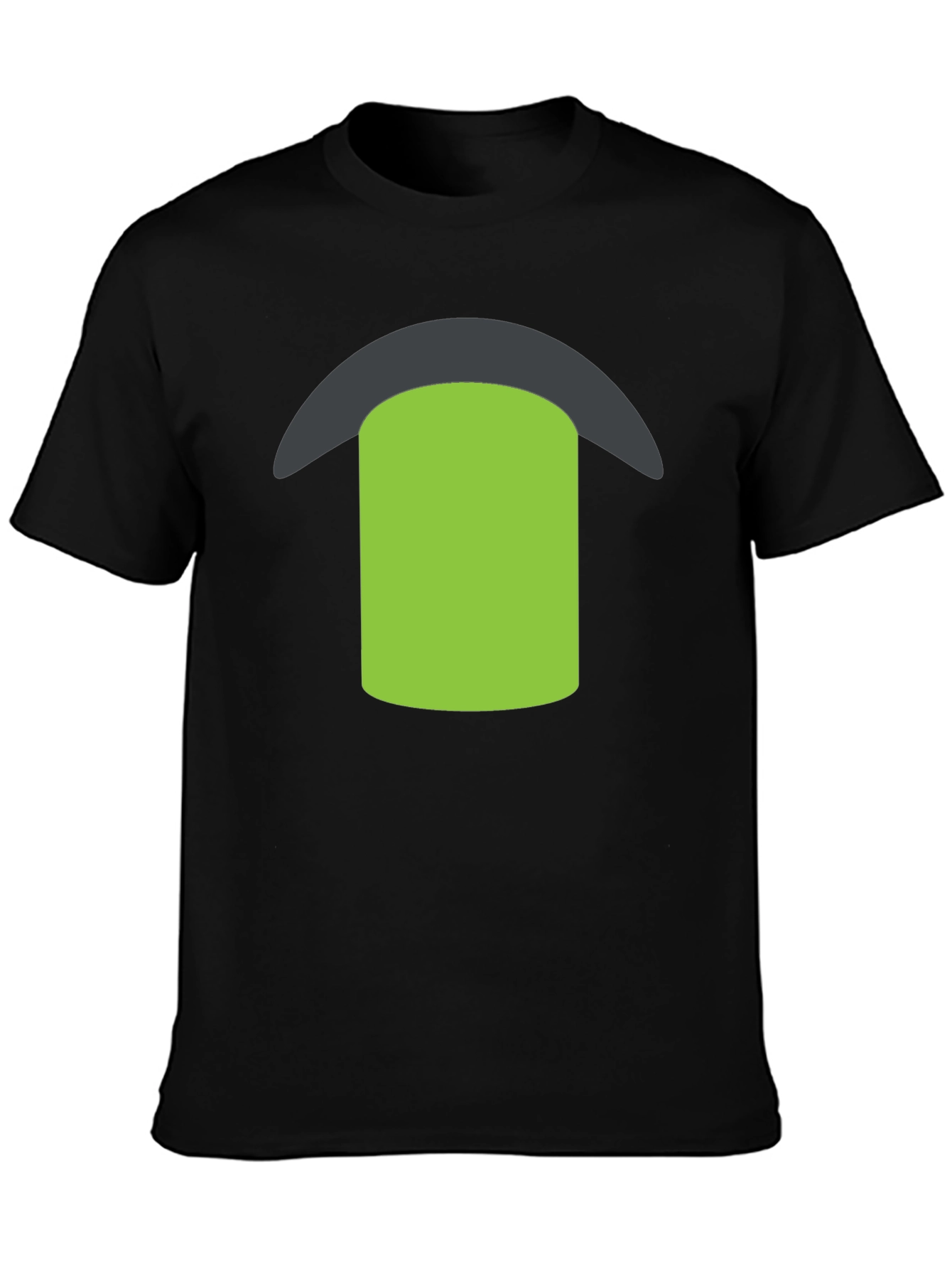 Black Tee with Green & Gray Graphic