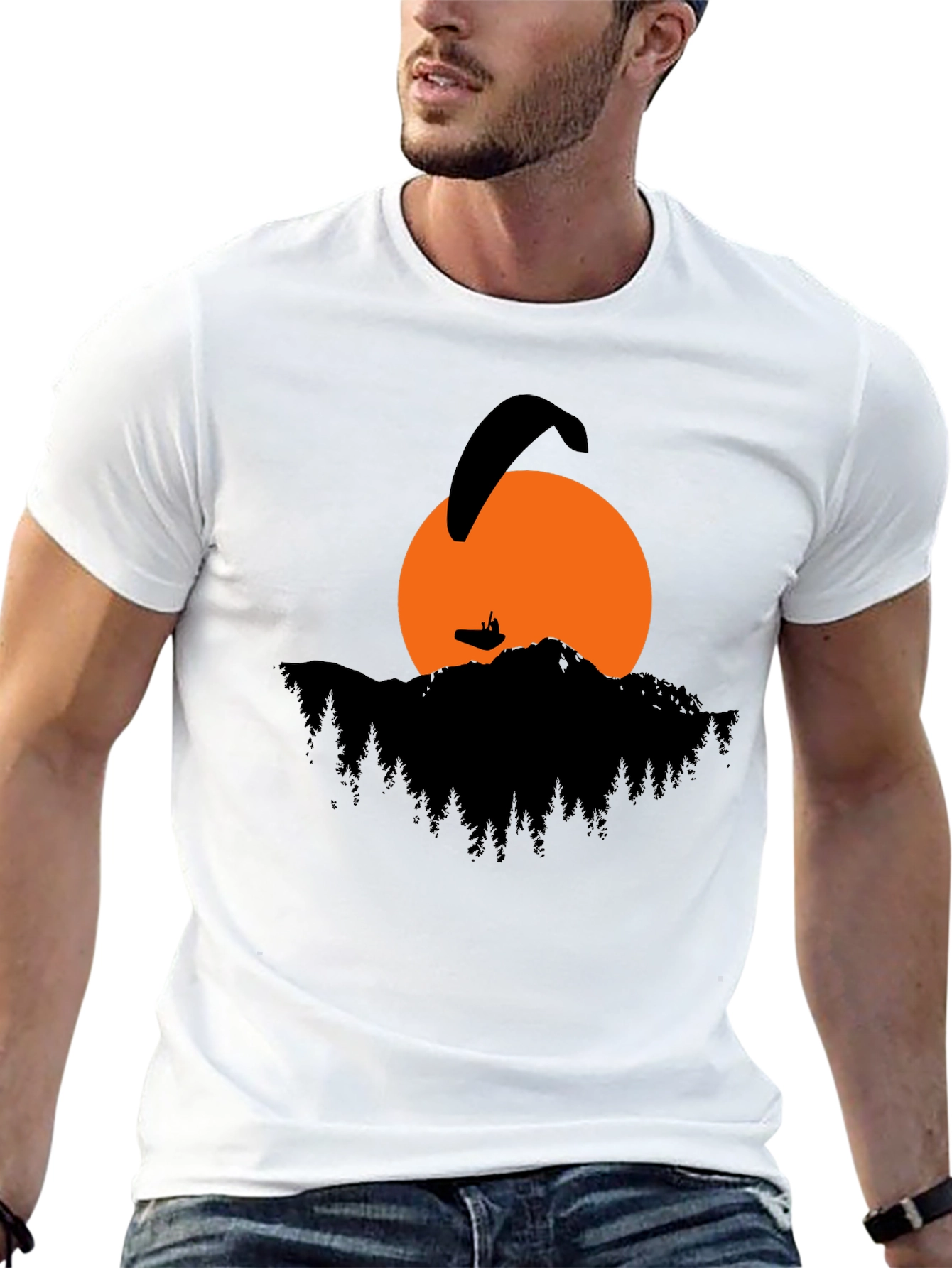 Paragliding Sunset Graphic T-Shirt