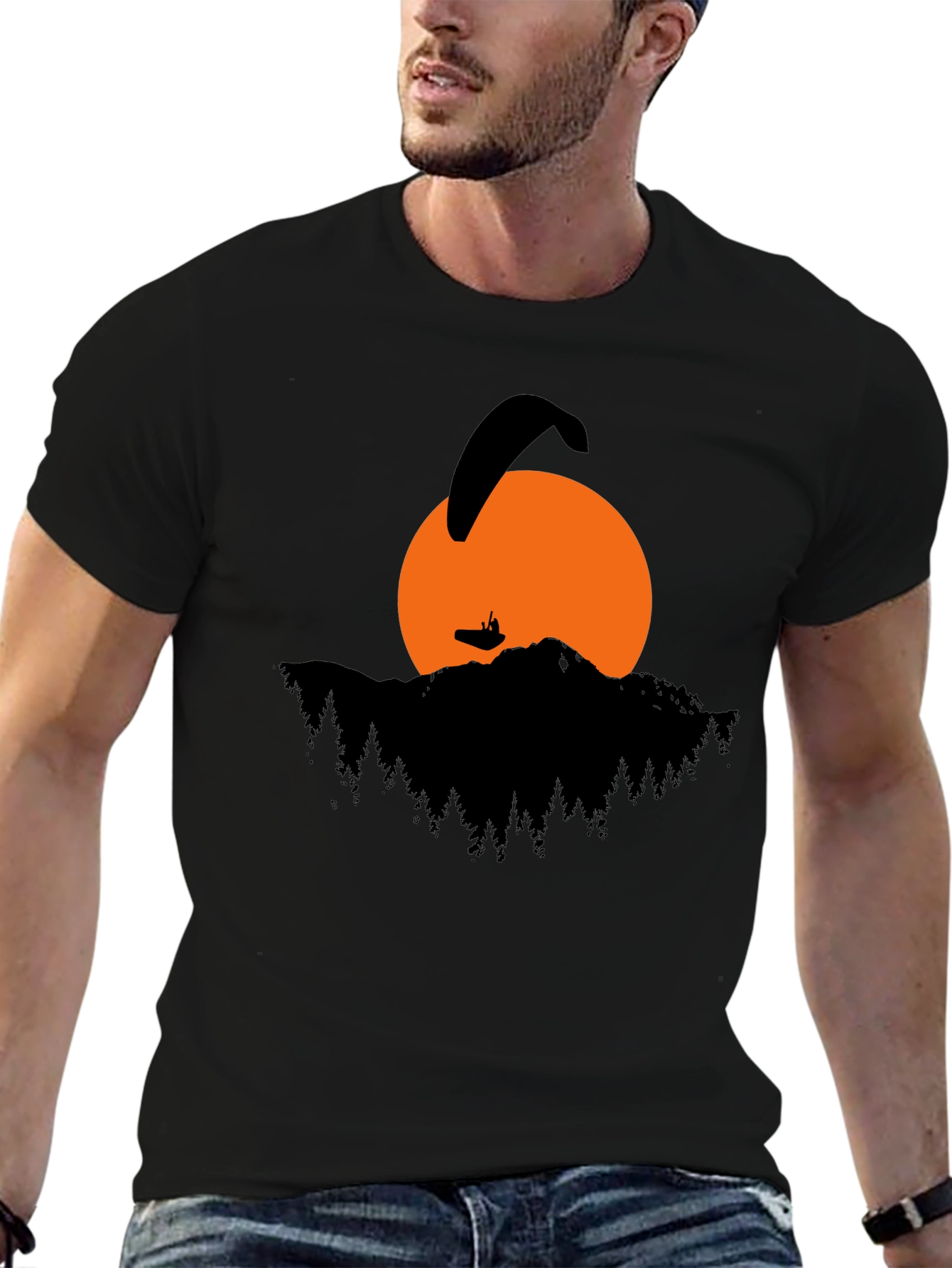 Paragliding Sunset Graphic T-Shirt