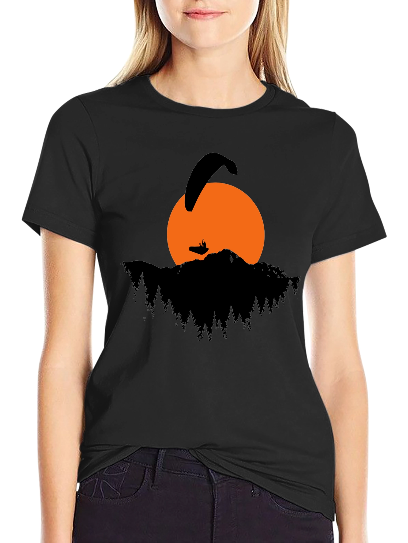 Paragliding Sunset Graphic T-Shirt