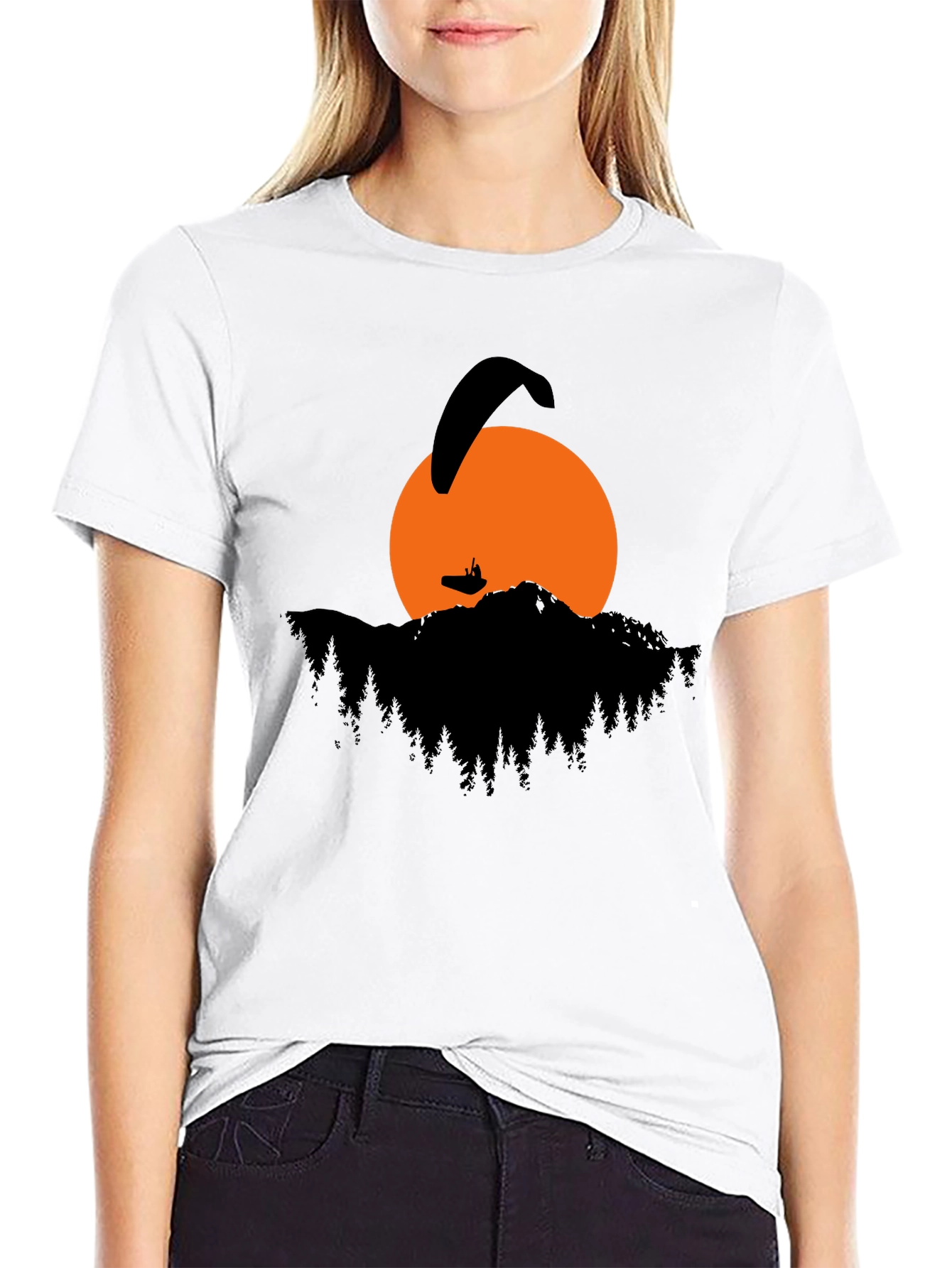 Paragliding Sunset Graphic T-Shirt