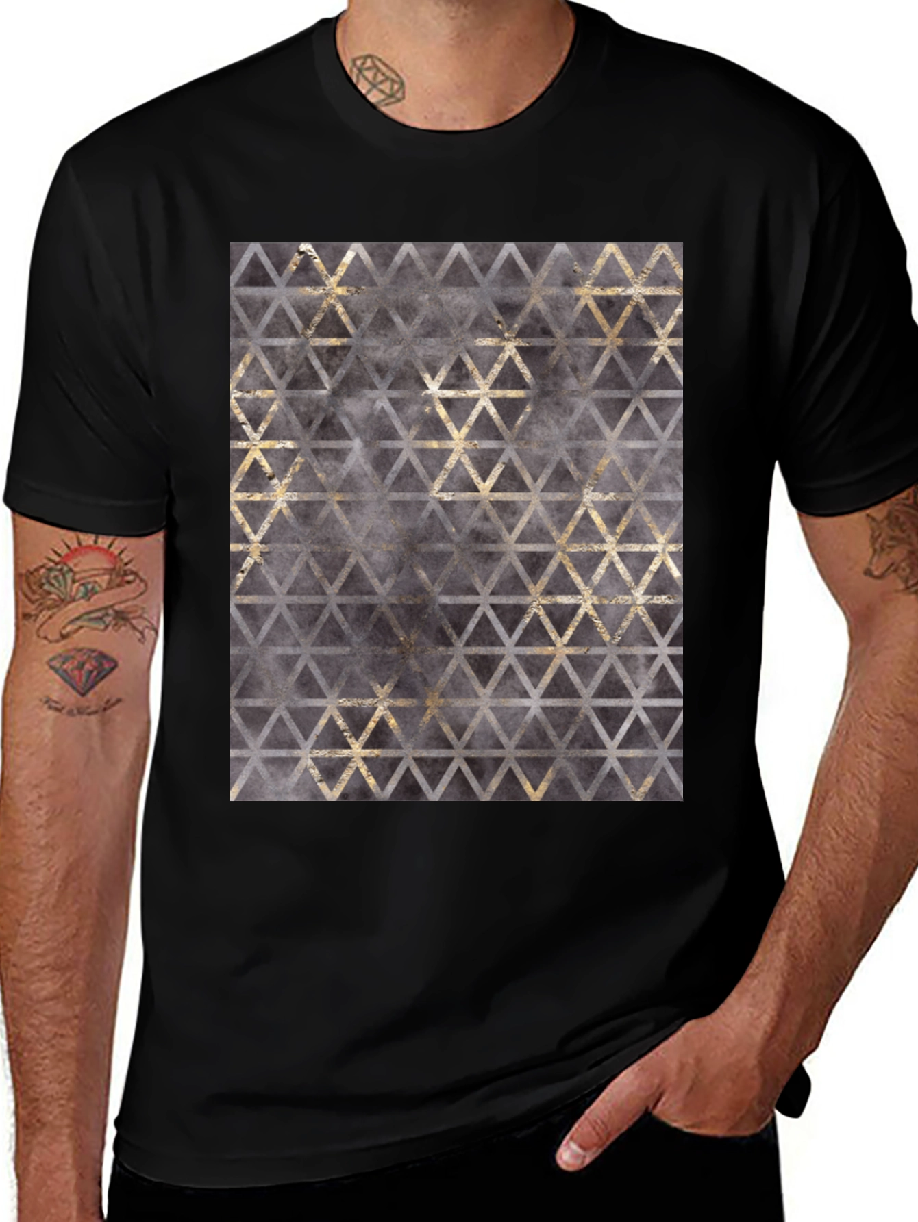 Geometric Triangle Print T-Shirt