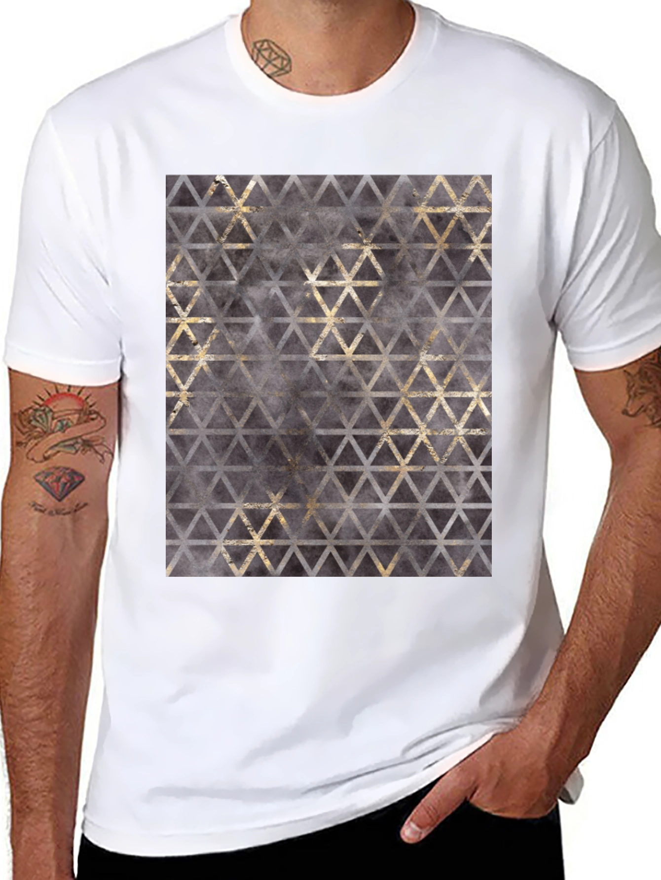 Geometric Triangle Print T-Shirt