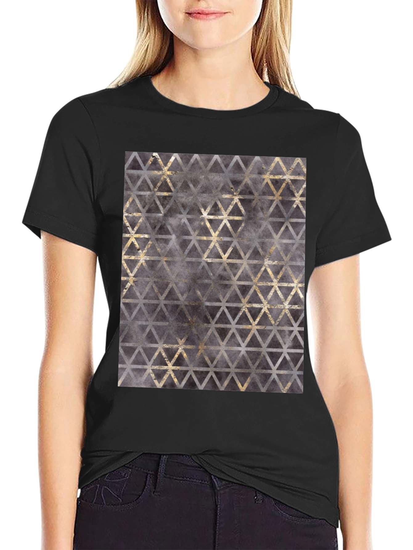 Geometric Triangle Print T-Shirt