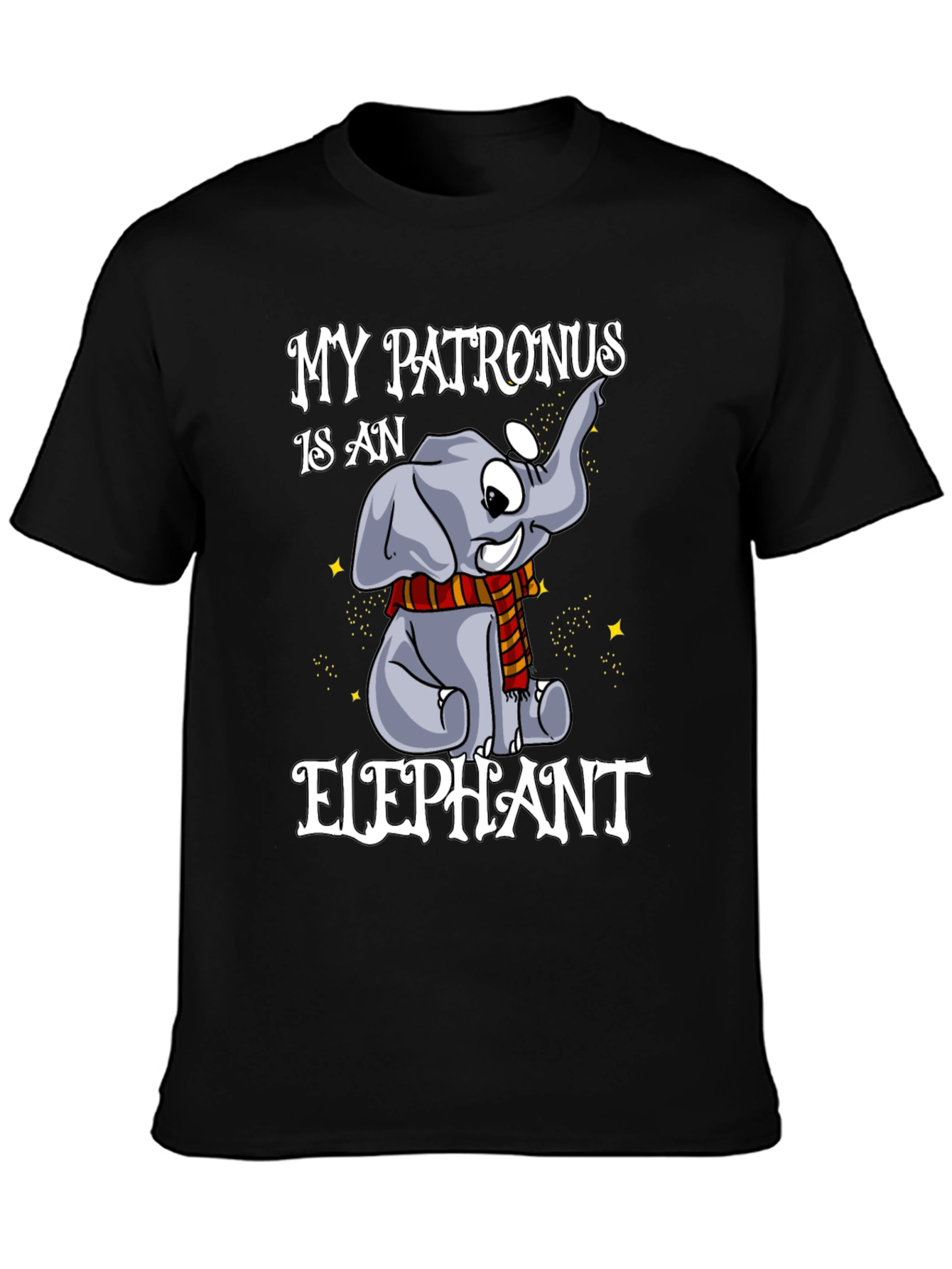 My Patronus Is An Elephant Black T-Shirt