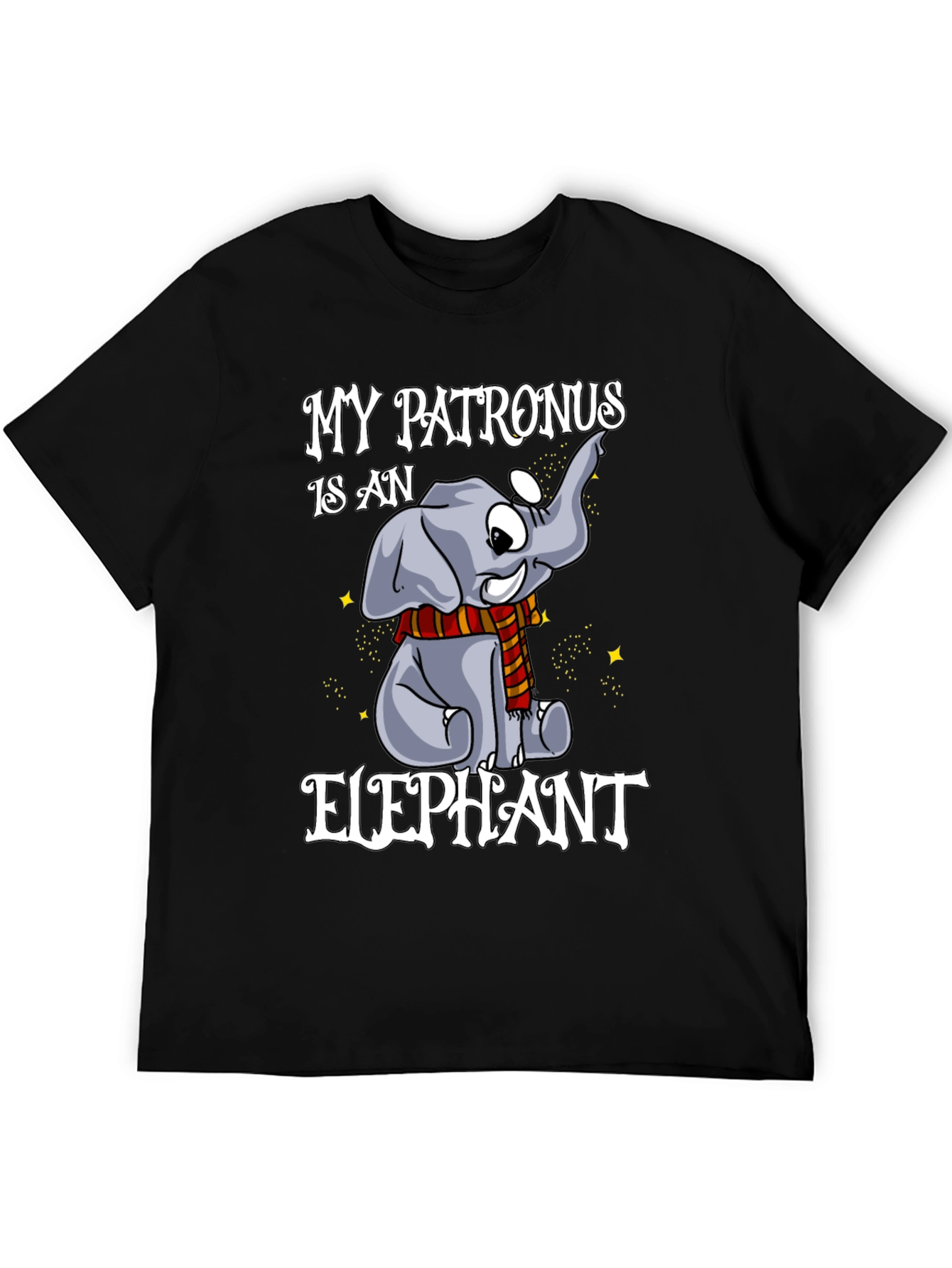 My Patronus Is An Elephant Black T-Shirt