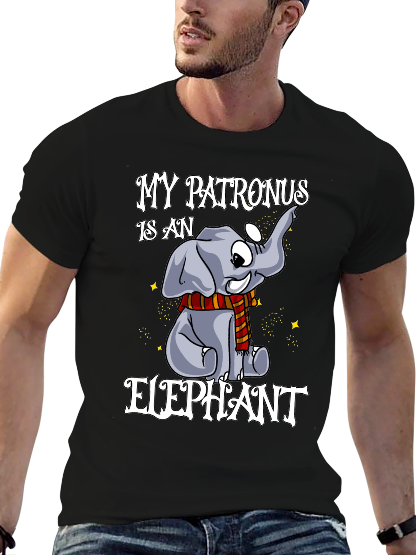 My Patronus Is An Elephant Black T-Shirt