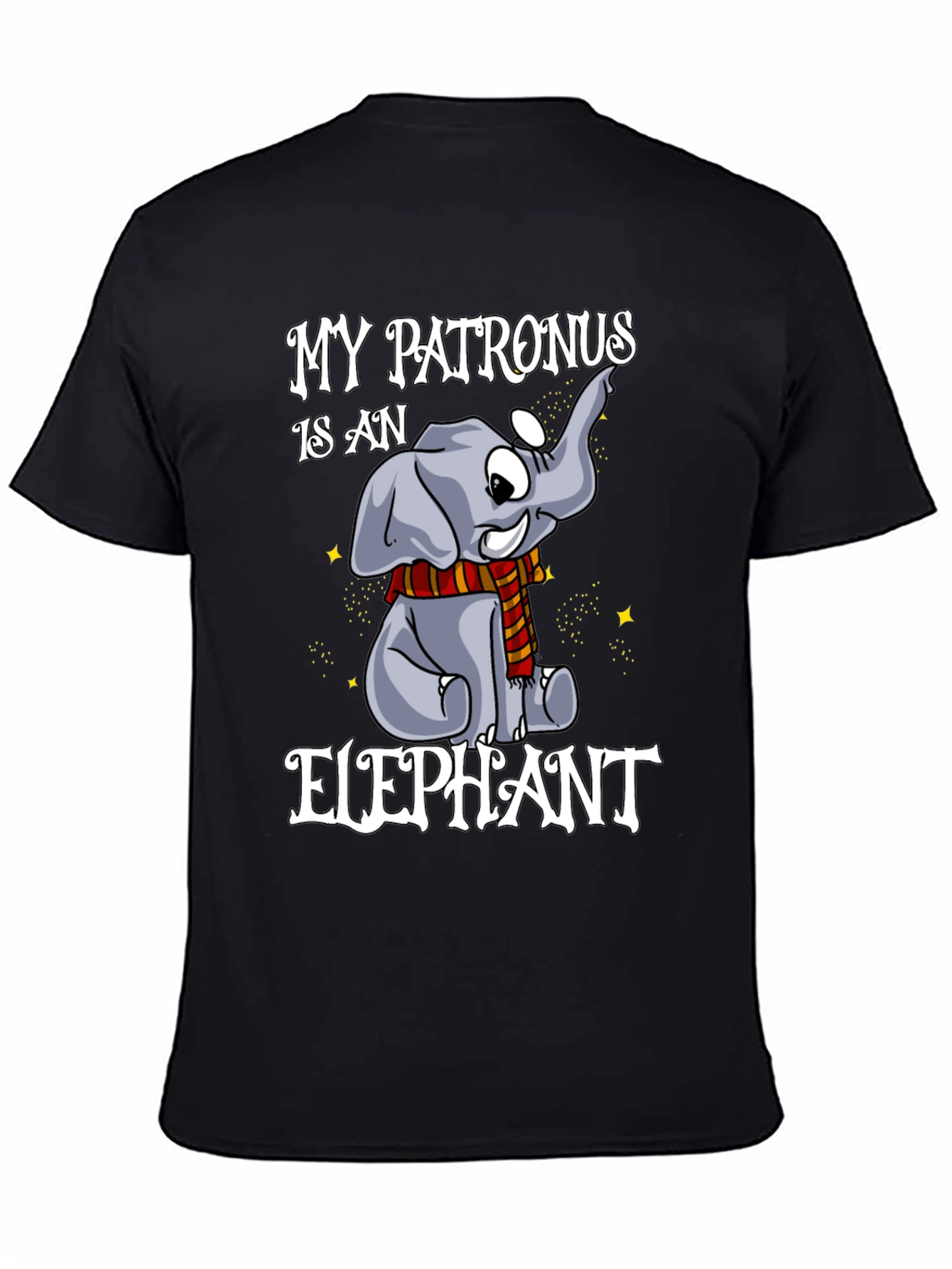 My Patronus Is An Elephant Black T-Shirt
