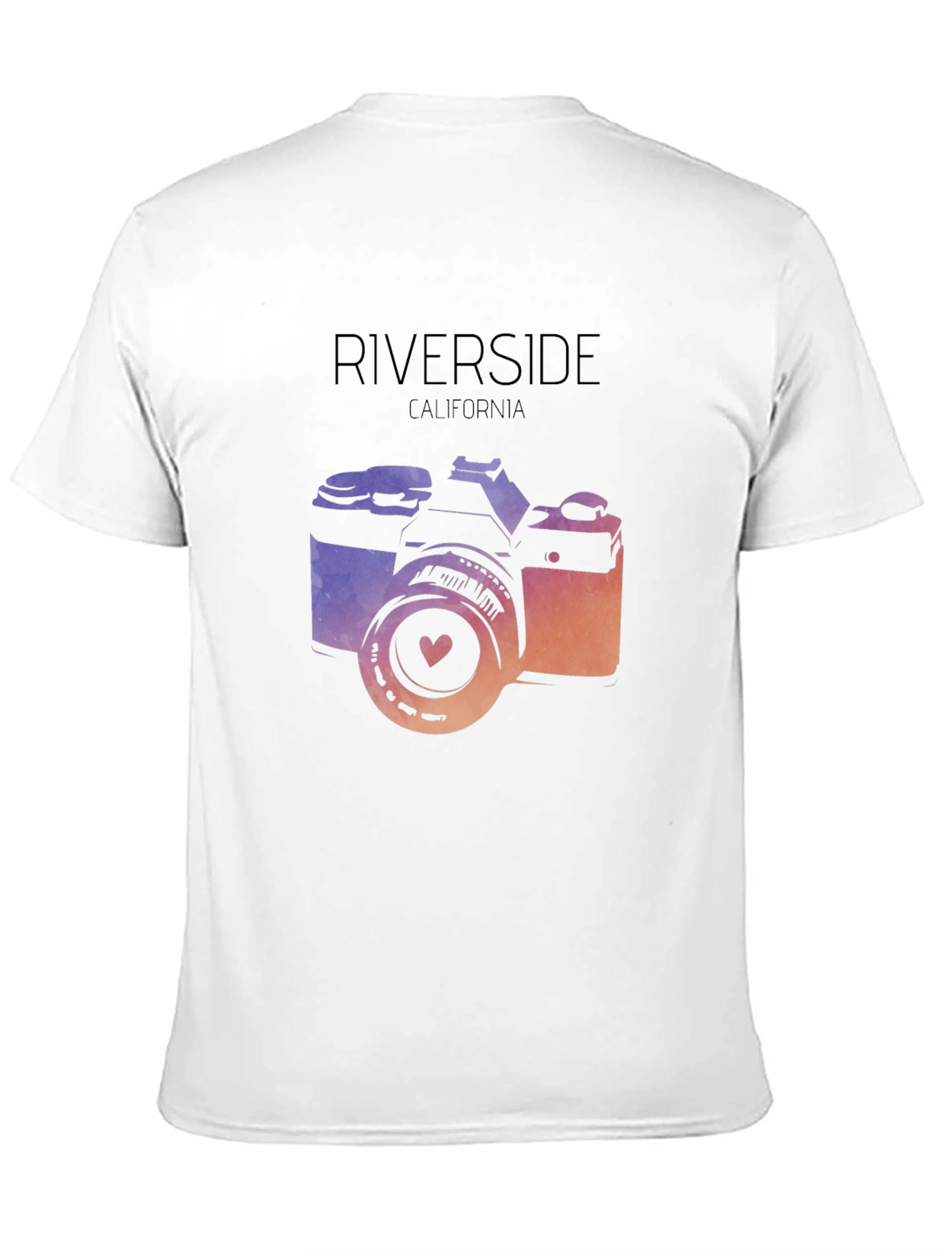 Riverside California Camera T-Shirt - Black