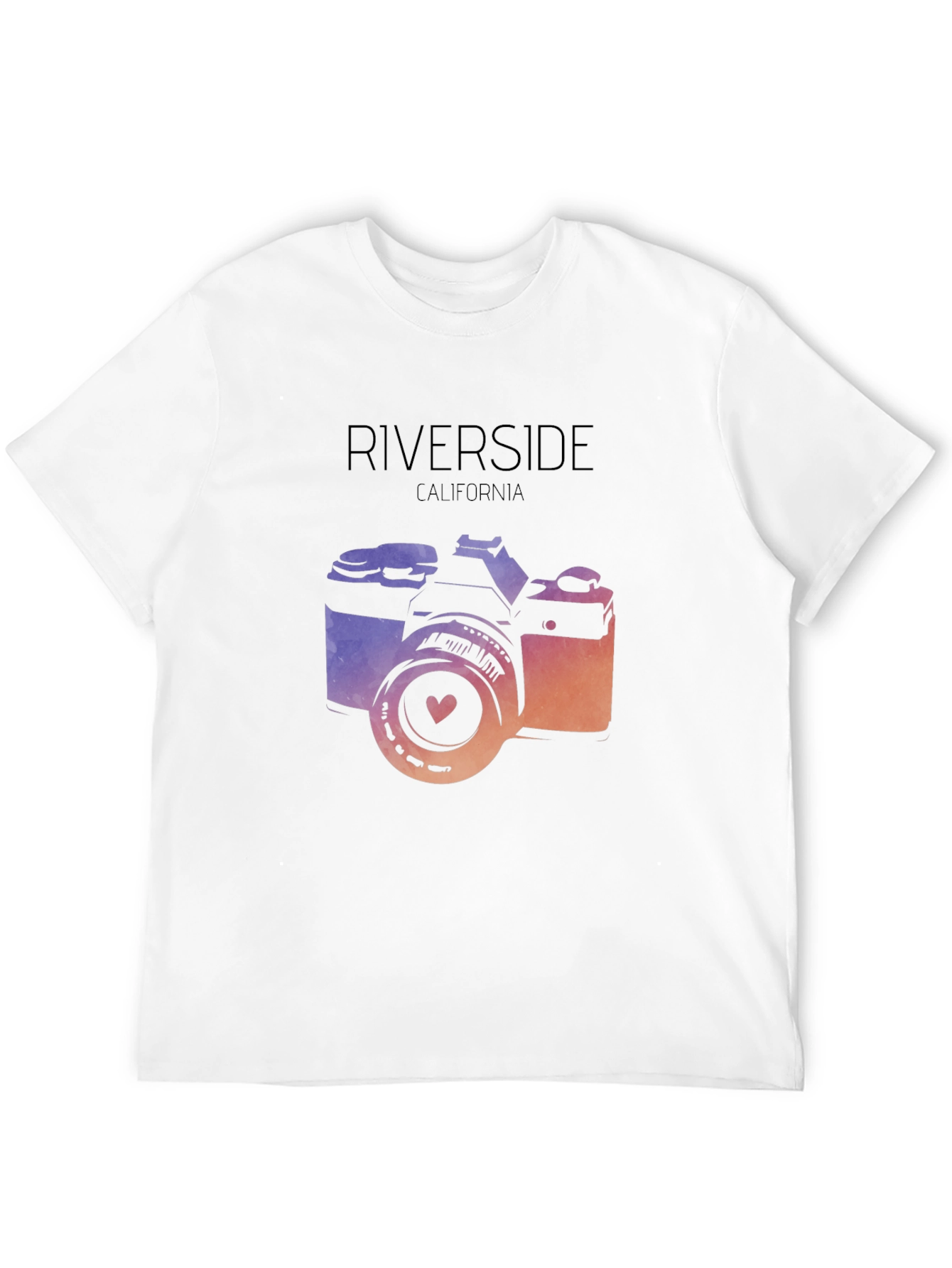 Riverside California Camera T-Shirt - Black