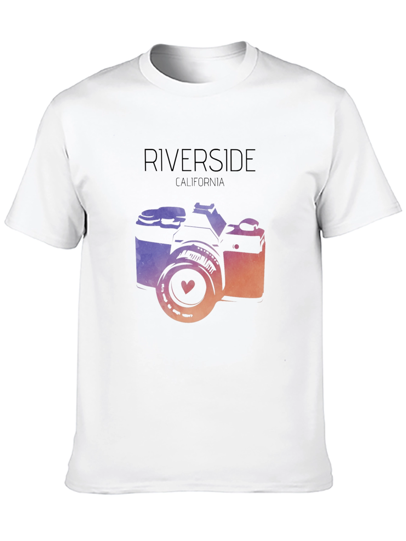 Riverside California Camera T-Shirt - Black