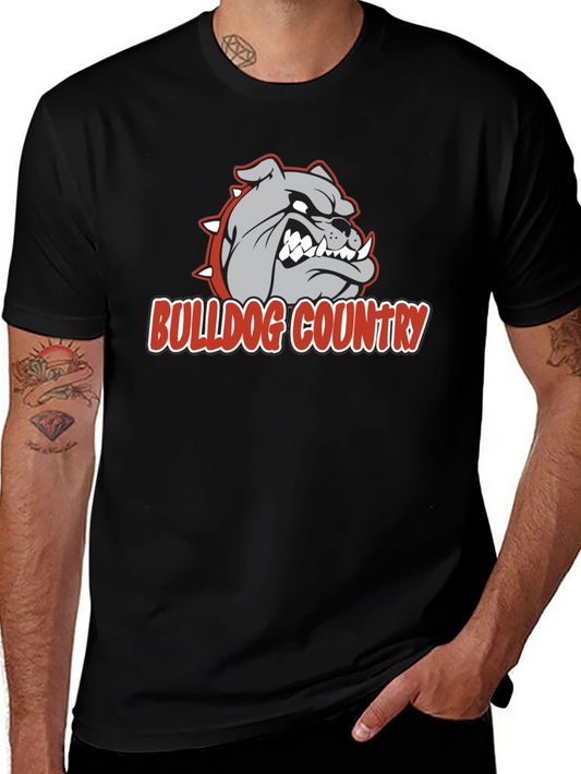 Bulldog Country Graphic T-Shirt - Black Cotton Tee