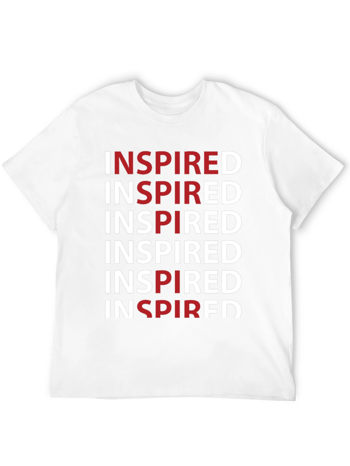 Inspired Graphic Print Crew Neck Tee - Black