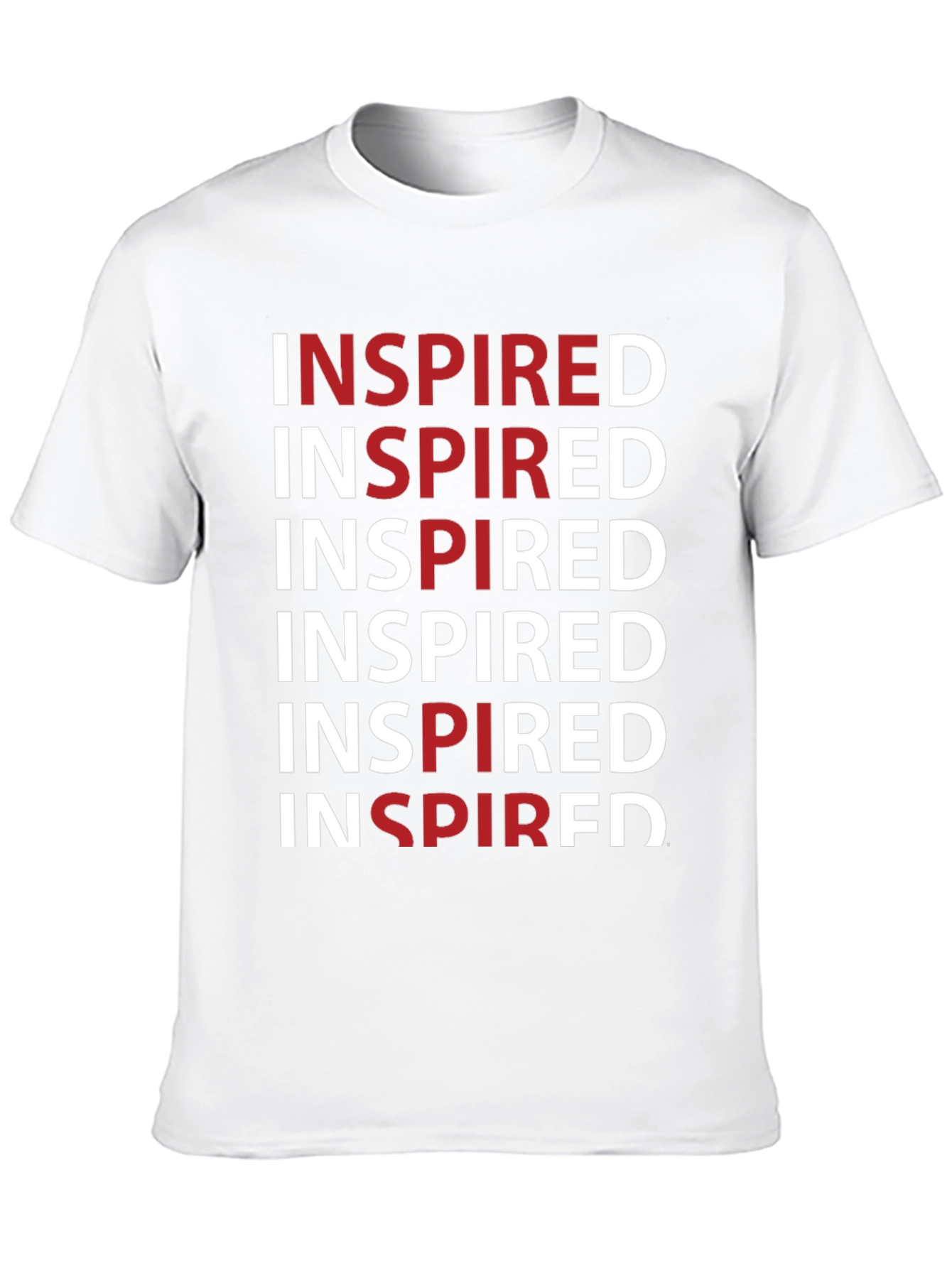 Inspired Graphic Print Crew Neck Tee - Black