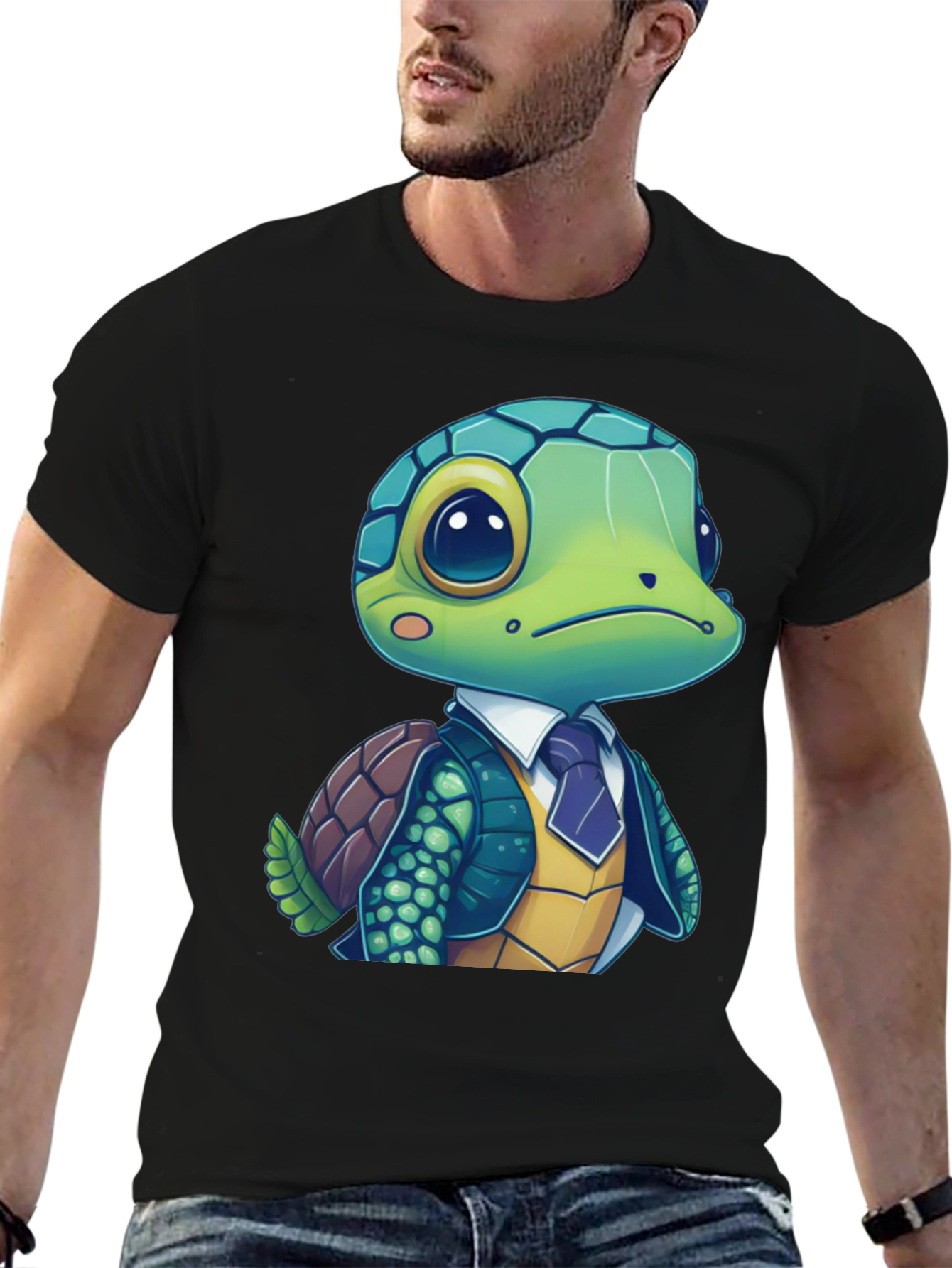 Turtle in Suit Graphic Tee - Premium Cotton Blend