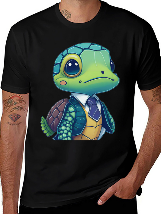 Turtle in Suit Graphic Tee - Premium Cotton Blend