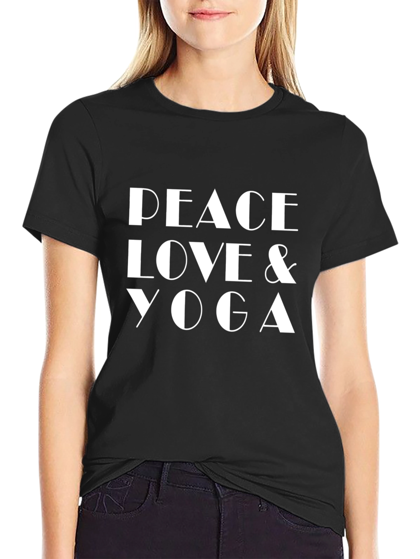 Peace Love & Yoga T-Shirt - Stylish Graphic Tee